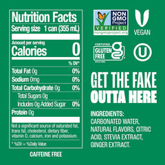 Zevia Zero Sugar Soda, Ginger Ale, 16 oz Cans (12-Pack) – Naturally Sweetened, Non-GMO Project Verified, Gluten-Free, Vegan