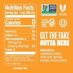 Zevia Zero Sugar Soda, Orange, 12 oz Cans (24-Pack) – Naturally Sweetened, Non-GMO Project Verified, Gluten-Free, Vegan